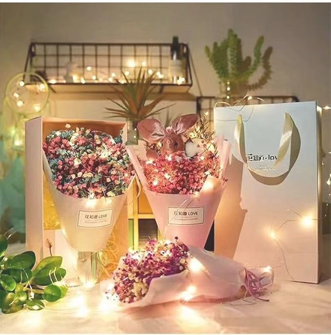 LED Fairy Lights Battery Operated String Lights Waterproof Silver Wire Firefly Lights for DIY Crafts Wedding Indoor Outdoor Christmas Patio Garden Decoration (Multicolor, 66FT-200LEDS)