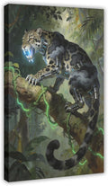 Framed Steampunk Mechanical Leopard Wall Art - Jungle Futuristic Beast Poster for Man Cave Living Room Decor 08x12inch(20x30cm)