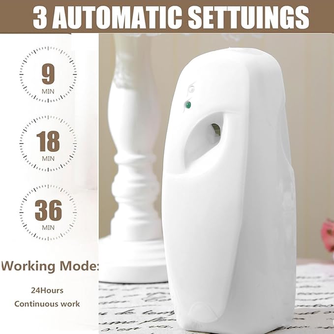 1pc Automatic Air Freshener Spray Dispenser Commercial and Home Use Wall Mounted or Free Standing Adjustable Fragrance Aerosol Sprayer for Bathroom Hotel Office and Public Area (X1-1)