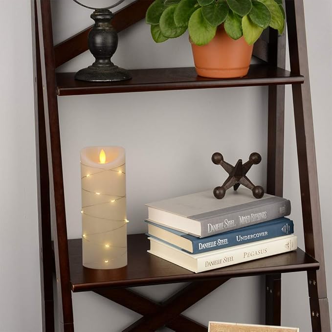DRomance Large Flameless Pillar Candle String Light with 10-Key Remote and Timer, 2 C Batteries Operated Moving Wick Dancing Flame Real Wax LED Pillar Candle Holiday Season Decor(3 x 8 Inch)