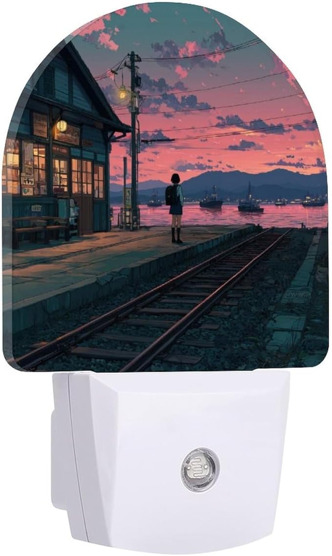 Plug in Night Light with LED & Smart Light Sensor, Track Auto-On/Off Night Lights Plug Into Wall for Bedroom, Bathroom, Hallway, Stairway