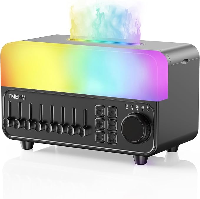 4-in-1 Sleep Sound Machine with White Noise & 8 Nature Sounds, Bluetooth Speaker, Night Light & Aroma Diffuser with Timer for Baby, Kids and Adults (Black)