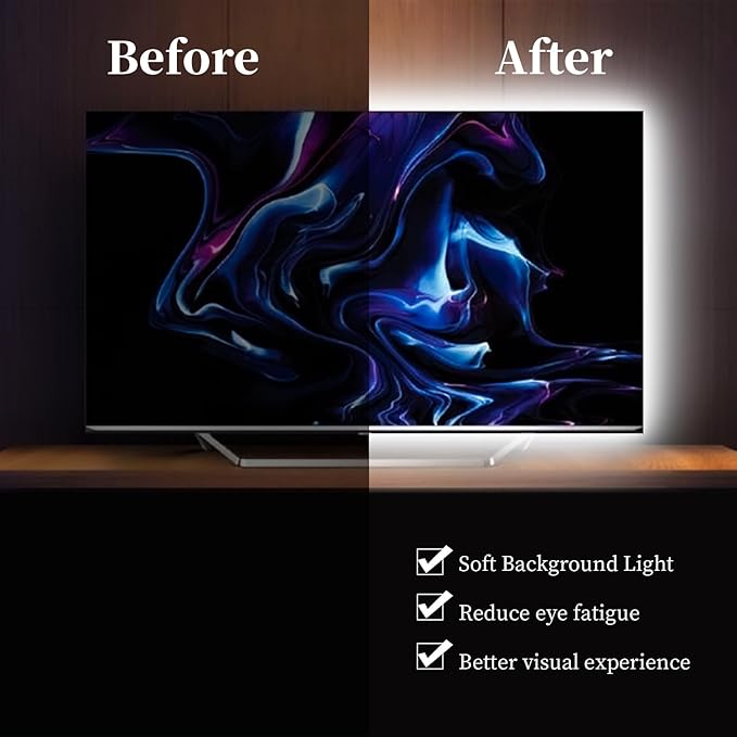 iNextStation 6.6ft 2M 5V USB COB LED Strip Light, 640LEDs 6000K Cold White USB LED Strips Dimmable CRI 93+ Flexible LED Tape Lights for TV Backlight, Under Cabinet, Mirror, Wardrobe, Home Decor