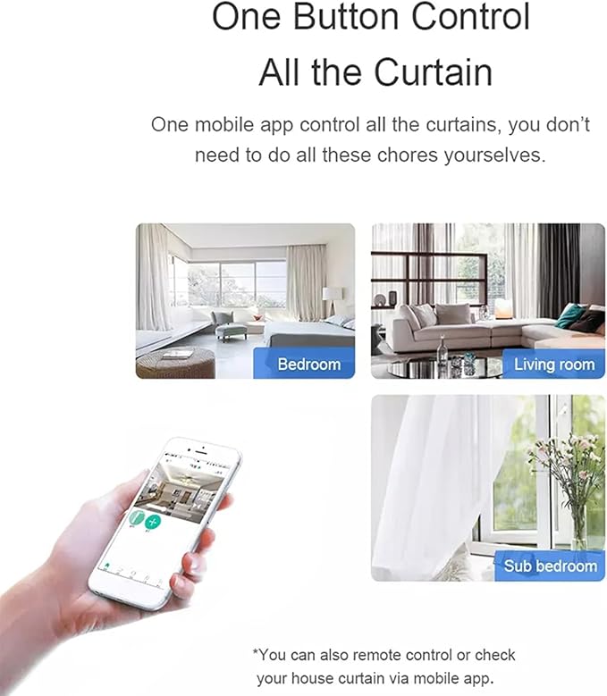 Smart Curtains System, Automatic Curtain Opener with Remote, Control by Alexa Google Home Connector APP WiFi Motorized Curtain Motor Track, Electric Curtain Opener for Bedroom (4m(157.48inch)), White
