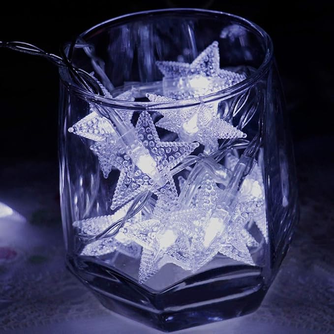 Twinkle Star 33FT 100 LED Star String Lights, Plug in Fairy String Lights Waterproof, Extendable for Indoor, Outdoor, Wedding Party, Christmas Tree, New Year, Garden Decoration, White
