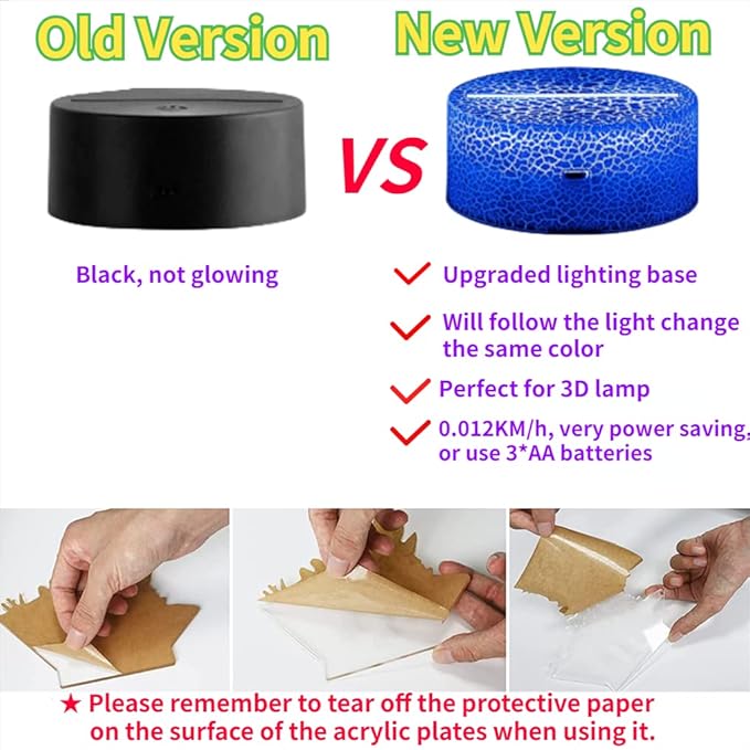 3D Night Light - Football 4 Patterns Hologram Lamp, Dimmable Remote/Smart Touch, 16 Color Changing LED, Room Decor Bedside Desk Lamp, Gift for Football Fans