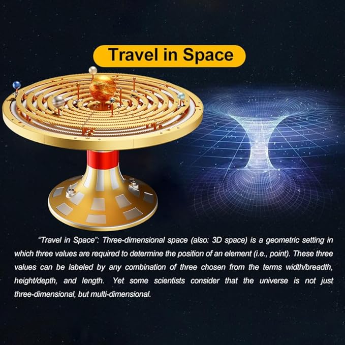 Metal Solar System Model Kit That Works - Motorized Metal Planetarium with LED Night Light Sun, Educational STEM for Adults, Classroom Science Project, Unique Desk Decor Gift