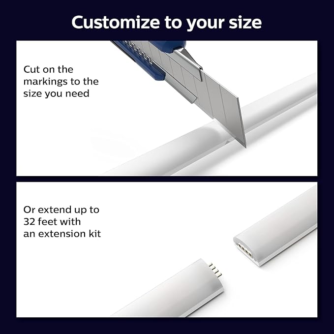 Philips Hue Indoor 6-Foot Smart LED Light Strip Base Kit with Plug - Flowing Multicolor Effect - 1 Pack - Control with Hue App - Compatible with Alexa, Google Assistant and Apple HomeKit