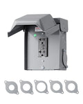 DEWENWILS Outdoor Electrical Outlet Box, 20 AMP WRTR GFCI Receptacles with Rainproof 3R Enclosure, Waterproof GFCI Outlet Box with Cover for Garden, Outdoor Lights, ETL Listed
