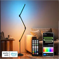 LED RGB Corner Floor Lamp Foldable Floor Light 2200K-6500K Tunable White with 16 Million Custom Colors Remote/App,Timer Setting (RGB Foldable Floor Lamp with Alexa Voice Control)