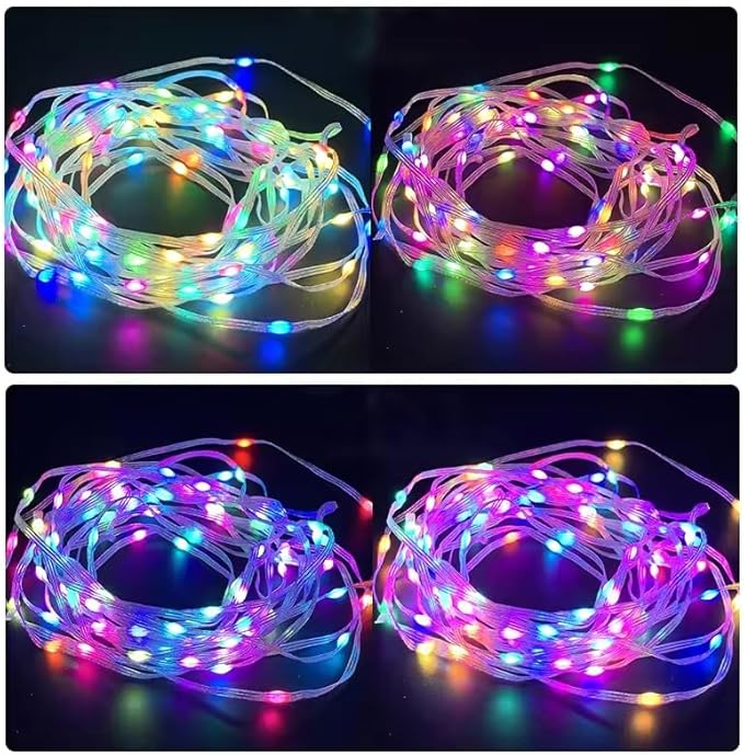 50ft USB Powered RGB Fairy Lights with Remote & App Control, Waterproof IP65 Outdoor/Indoor Decorative Lights for Bedroom, Patio, Garden, Parties & Holidays