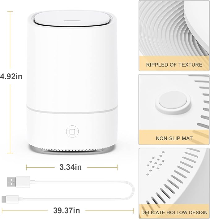 Essential Oil Diffusers for Home with USB Cord, 150ml Aroma Humidifier for Office, Water Shortage Protection, 7 Color LED Lights White Scent Mist Dorm Room Essentials Aromatherapy Ultrasonic