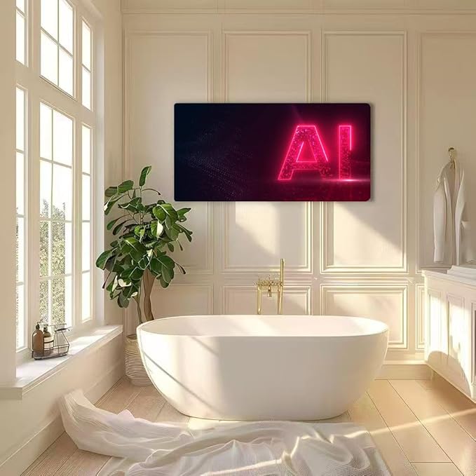 Wibinuki Wall Art Wall Decor Wall Paintings AI Technology Glowing Interface for Living Room Bedroom Bathroom Home Decor Can Be Hung Directly 20"x 40"