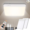 Rechargeable Motion Sensor Ceiling Light with Remote - Motion Sensor Closet Light, 400LM Magnetic Wireless Battery Operated Lights for Bathroom Shower Pantry Stairs Hallway Laundry Porch -2Pack