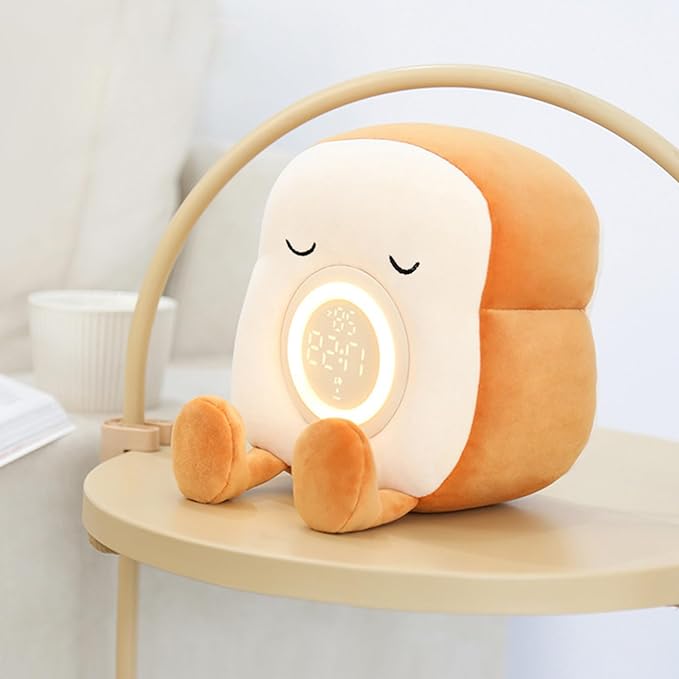 Toast - Bread LED Alarm Clocks,Multifunctional Dimmable Bedside Lamp, Home Decorations for Kids Teens Room Decor Desk Accessories