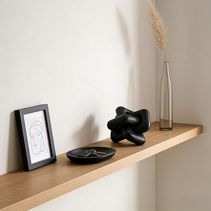 Wooden Knot Decoration Bohemian Decoration Hand-Carved Knot Black Coffee Table Decoration Suitable for Modern Home Bedroom Living Room Farmhouse Dining Table Minimalist Decoration (Black)
