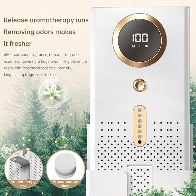 Air Purifier, Small Air Cleaners for Home, Portable Air Purifier, Aroma Machine for Pet Rooms, Toilets, Smoking Areas,White