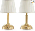 2 Pack Rechargeable Cordless Table Lamps for Restaurant Dining Table, 5200mAh Small Battery Operated Lamp, Portable Dimmable Touch Bedside Night Light for Bedroom Kitchen Bathroom Patio