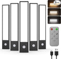 5pack 8 inch Motion Sensor Light Indoor,Under Cabinet Lighting Wireless,3000mAh Dimmable Under Counter Lights for Kitchen,Motion Activated Under Cabinet Lights,3 Color-6500K Dimmable, Timer, Magnetic