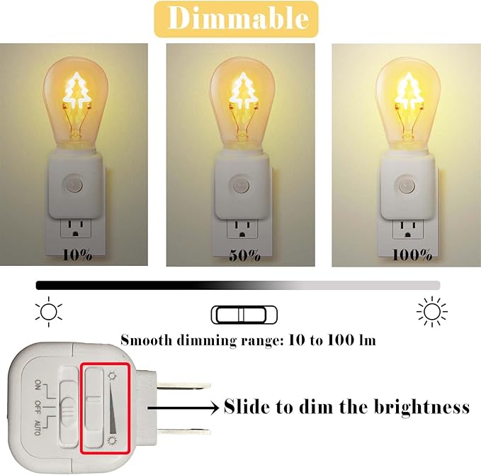 Led Night Light Lamp Plug in, Montion Activated, 1W Dimmable Light, 2200K Warm White, Pack of 1