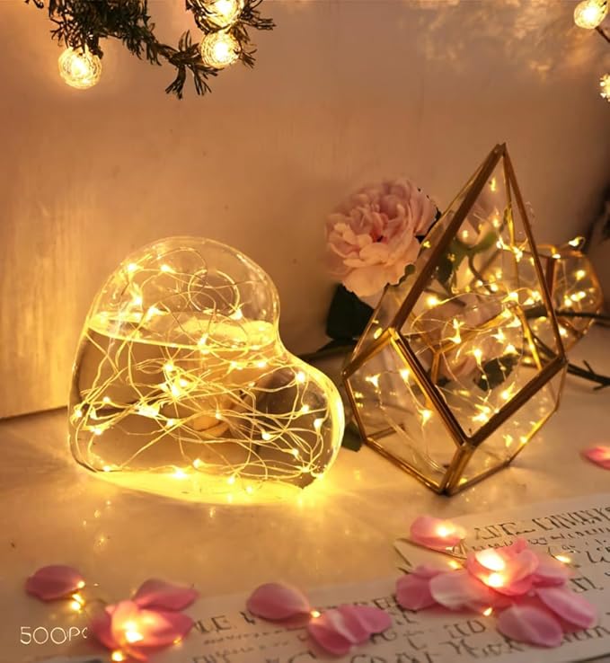6-Pack 7Ft Starry String Lights No Remote Fairy String Lights 20 Micro Starry LEDs On Copper Wire CR2032 Batteries Included,For Wedding Centerpiece,Party,Christmas Table Decor(Copper Warm White)