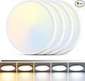 zemty 4Pack LED Flush Mount Ceiling Light, 7Inch 15W Dimmable Ceiling Lights Fixture, 5 Color Temperatures (3000K-6500K) White Round Ceiling Lamp for Bedroom, Kitchen, Hallway,Bathroom