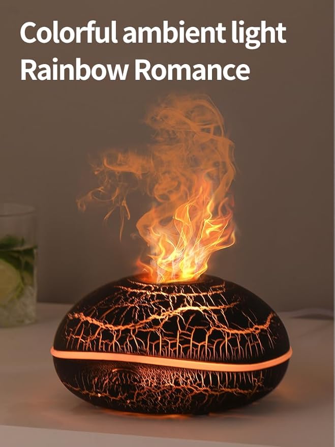 Essential Oil Diffusers Ultrasonic UFO Aromatherapy Diffuser, Ultrasonic Diffuser, Cool Mist Humidifier, 7 Colors LED Lights Changing for Home, Office, Spa 200ml (Crack)