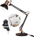 FIRVRE Black Retro Metal Swivel Arm Desk Lamp Adjustable Architect Morden Table Lamp High Task Lamp with Switch for Bedroom Study Room Home Office
