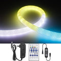 16.4FT WS2811 360 Degree Round Reticulate Super-Bright Neon LED Strip with Controller,RGB Nylon Flexible Dream Colorful Christmas Rope Light,Bedroom Indoor Outdoor Decoration,DC12V