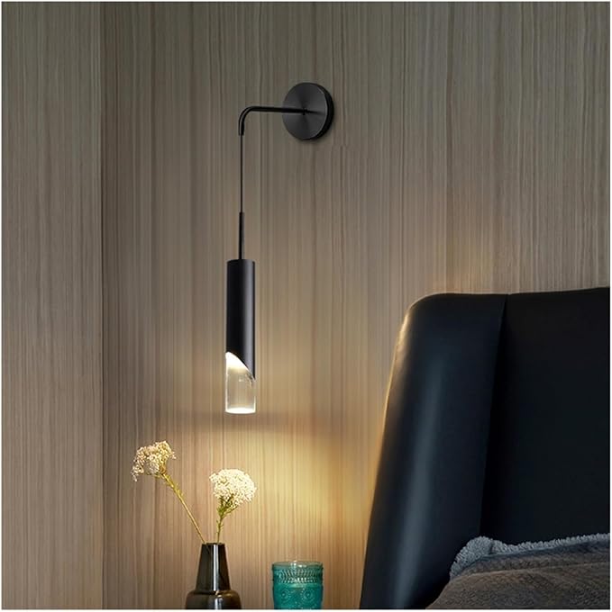 Modern Led Decorative Items Compatible with Home Tri-Color Light Source Dining Room Lights Dorm Room Decor Lamp(Black,30 * 6cm)