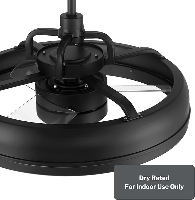 Craftmade Taylor 20" Dual Mount Indoor/Outdoor Flat Black Finish Ceiling Fan, LED Light Kit, Remote Control Included, Smart WiFi Enabled with Voice Activation