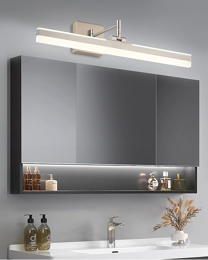 Modern LED Vanity Light,23.6‘’ Adjustable & Rotatable Bathroom Light Fixture Above Mirror, Wall Sconce, Nickel