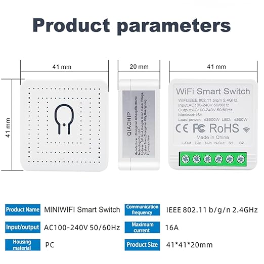 16A Mini WiFi Smart Switch Relay Module – Compatible with Alexa & Google Home, Ewelink APP Remote Control, Voice & Timer Schedule for Light, Fan, No Hub Required