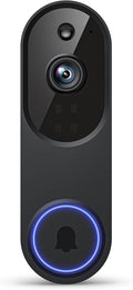 1080P Wireless Video Doorbell Camera, 2.4G WiFi Only, AI Human Detection, Indoor/Outdoor Surveillance Cam, 2-Way Talk, Night Vision, Cloud Storage (Sold Separately)