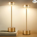 2 Pack LED Cordless Table Lamp Rechargeable, 5000mAh Portable Battery Operated Desk Touch Lamp, 3 Color Dimmable Table Light for Home Office/Dining/Nightstand for Home Décor – Champagne Gold
