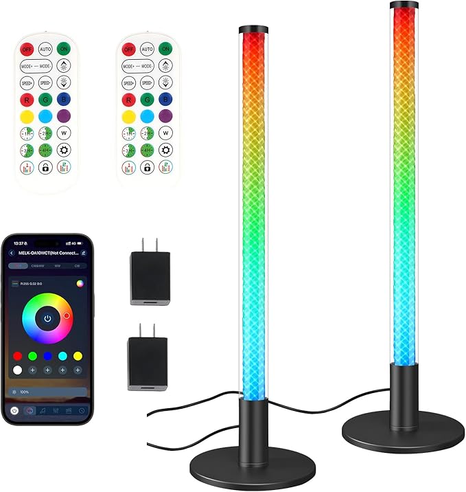 Led Light Bar with Music Sync, Color Changing TV Backlight App & Remote Control, IC+RGB & W Smart RGB Light Bar with Charging Head, Led Lights for TV, PC Room Monitor Backlight Gaming Accessories