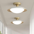 2 Pack Dimmable Mid Century Modern Flush Mount Ceiling Light, White and Gold LED Ceiling Light, 11.8in Kitchen Lighting Fxitures Ceiling with Acrylic Shade for Hallway Bedroom Entryway Laundry Room
