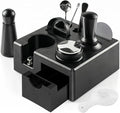 10PCS Espresso Accessories Kit - Espresso Knock Box and Tamping Station,Coffee Tamper,Distributor,WDT,Dosing Funnel,Puck Screen,Brush,Coffee Spoon,Latte Pen,16 Stencils Fits Delonghi 51mm Portafilter