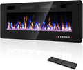 50” Electric Fireplace Recessed and Wall Mounted Fire Places with Remote Control, Touch Screen