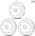Motion Sensor Light Indoor, LED Night Light Closet Lights, Under Cabinet Lights, AA Battery Operated Stick on Wireless Puck Lights for Wall, Step, Stair, Dimmable (3 Pack)