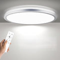 BLNAN Dimmable LED Flush Mount Ceiling Light Fixture with Remote Control, 3000K-6500K Low Profile Wired Lamp, Modern Ultra Thin Close to Ceiling Light for Bedroom Kitchen (Silver, 12Inch)