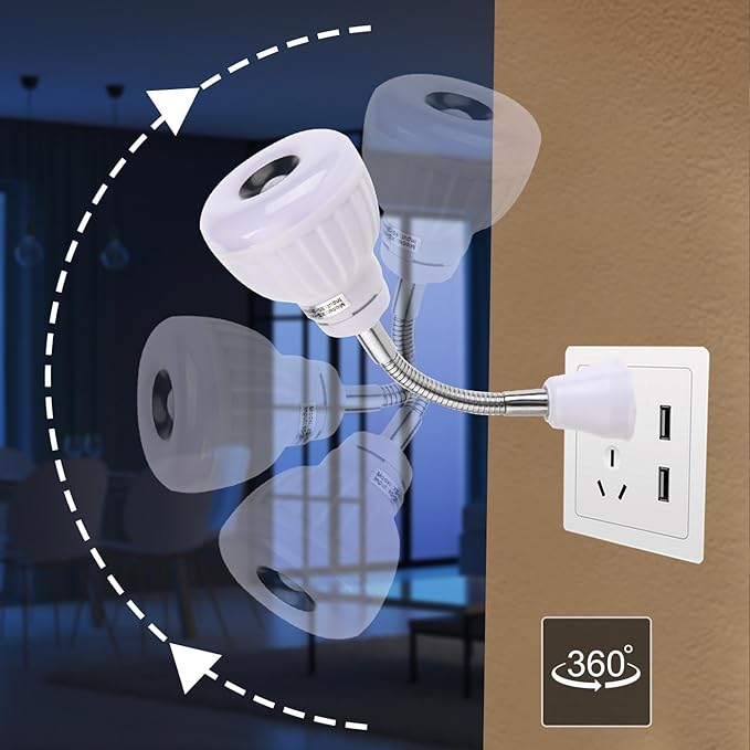 Plug in Motion Sensor Light, Dusk to Dawn Night Light AC Outlet Plug-in Wall Stair Lamp Indoor Smart Motion Activated LED Sensor Light (5, Watts)
