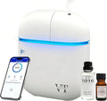 Waterless Essential Oil Diffuser Suit for 2000 Sq. Ft Includes 2 Premium Oils Room Home Hotel Office, Machine with Bluetooth App, Powerful Nanotechnology System Powered by Battery or Adapter