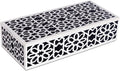 Handicrafts Home Decorative Storage Box with Lid, Black White Persian Mosaic Box, Islamic Rosette Pattern Coffee Table Organizer, Keepsake Box for Living Room & Console Decor, Shiraz 10 x 4.5 x 2.5