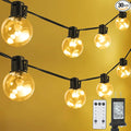 Outdoor String Lights Plug in, 25ft 20 LED Bulbs Hanging Patio Lights Dimmable with Timer & Remote, Globe Bulb Shatterproof & Waterproof for Outdoor Indoor Backyard Balcony Decor - Warm White