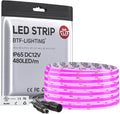 BTF-LIGHTING FCOB IP65 Waterproof Purple Color COB LED Strip 16.4FT DC12V 480LED/m 8mm Width Flexible High Density CRI 90+ Dimmable LED Light for Home Indoor Decor(No Controller or Adapter)