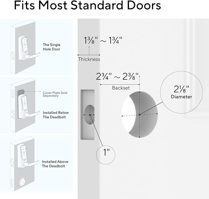 ULTRALOQ Latch 5 World's First Built-in WiFi Smart Lock with NFC, 5-in-1 Keyless Entry with App Control, Smart Door Handle Lock with Touch Digital Keypad, Satin Nickel