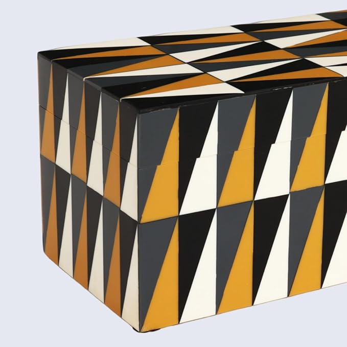 Handicrafts Home Large Decorative Storage Box with Lid, Keepsake Storage Box, Decorative Jewelry & Memory Box for Coffee Table, Shelf & Bedroom Decor, Puzzle Guild 10 x 5 x 5 (Multicolor Box)