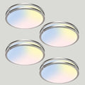 libtit 13-Inch Flush Mount Ceiling Lights, Dimmable 3000K-6500K Adjustable LED Ceiling Light, 24W Round Slim Light Fixture, Brushed Nickel for Kitchen, Bedroom, Bathroom, Hallway- 4 Pack