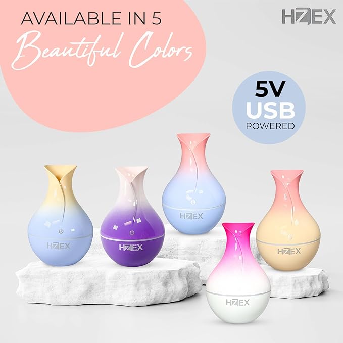 Spiral Essential Oil Diffuser with 7 Color Changing Lights and 5V USB Cable for Home Office, 130ml Mist Humidifier Silent Aroma Diffusers, Variant Colors (Fuchsia)